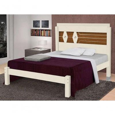 Cama Casal Lívia Off White E Naturalle Carmolar