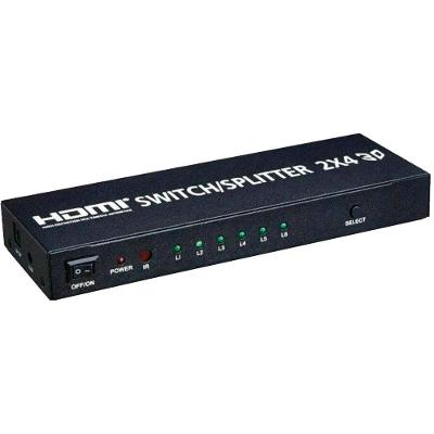 Splitter Hdmi Divisor 2 Entradas X 4 Saidas V1.4 3d 4k