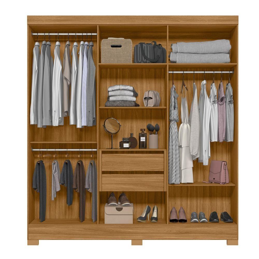 Roupeiro Fresado Com Espelho Lagos Freijó Off White - 2