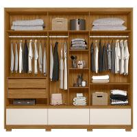 Roupeiro Ripado Com Espelho Moscou Freijó Off White - 3