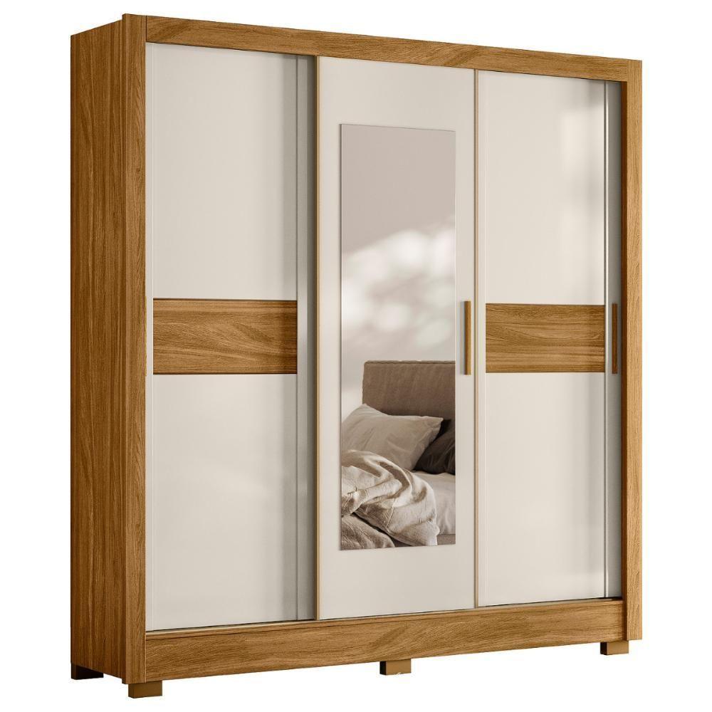 Roupeiro De Casal Com Espelho Doha Freijó Off White - 1