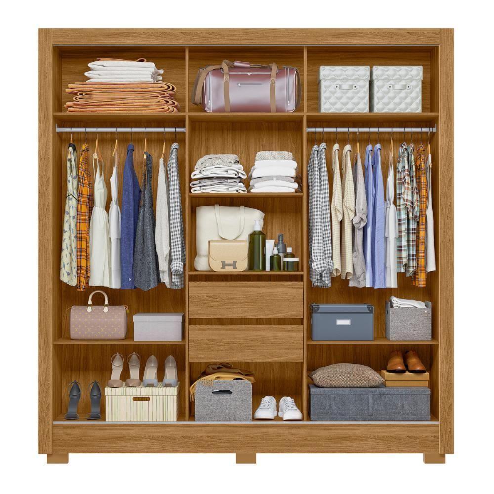 Roupeiro De Casal Com Espelho Doha Freijó Off White - 2