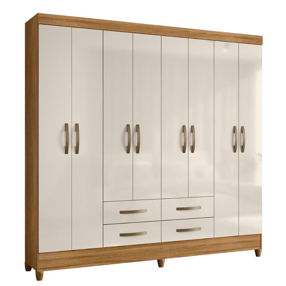 Guarda Roupa 4 Gavetas 8 Portas Orlando Freijó Off White - 1