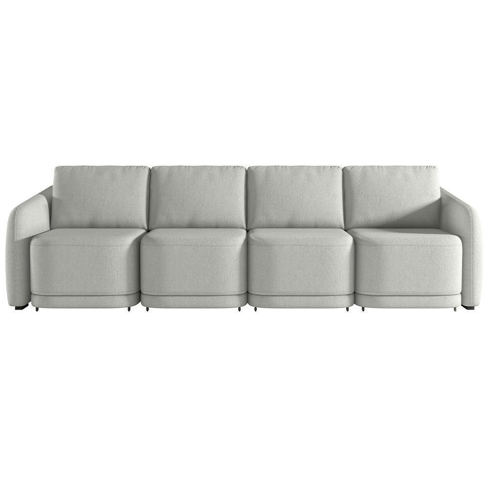 Sofá Cama Para Sala De Estar 4 Lugares 356cm Montserrat K01 Linho Cinza - Lyam Decor - 5