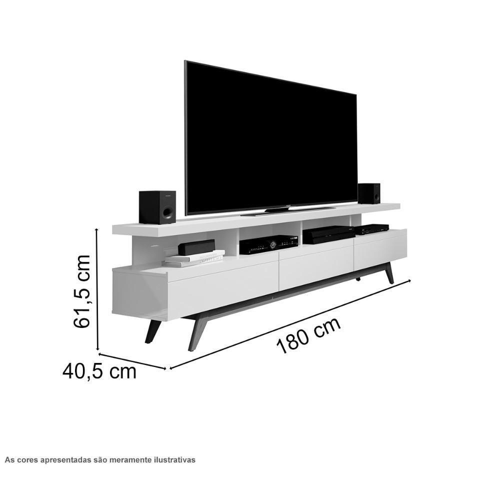 Rack Com Nichos Vivare Wood 1,8 Off White-freijó - Giga - 3
