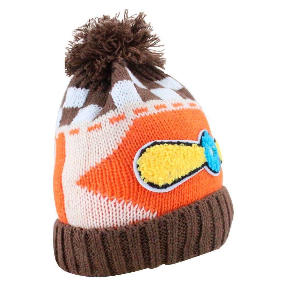 Touca Gorro Infantil Marrom Aviador Colorida Tamanho único - 2