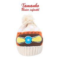 Touca Gorro Infantil Bege Aviador Colorida Tamanho único - 4