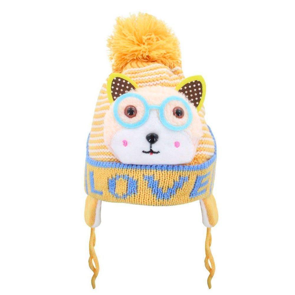 Touca Gorro Infantil Amarela Gatinho Tamanho único - 1