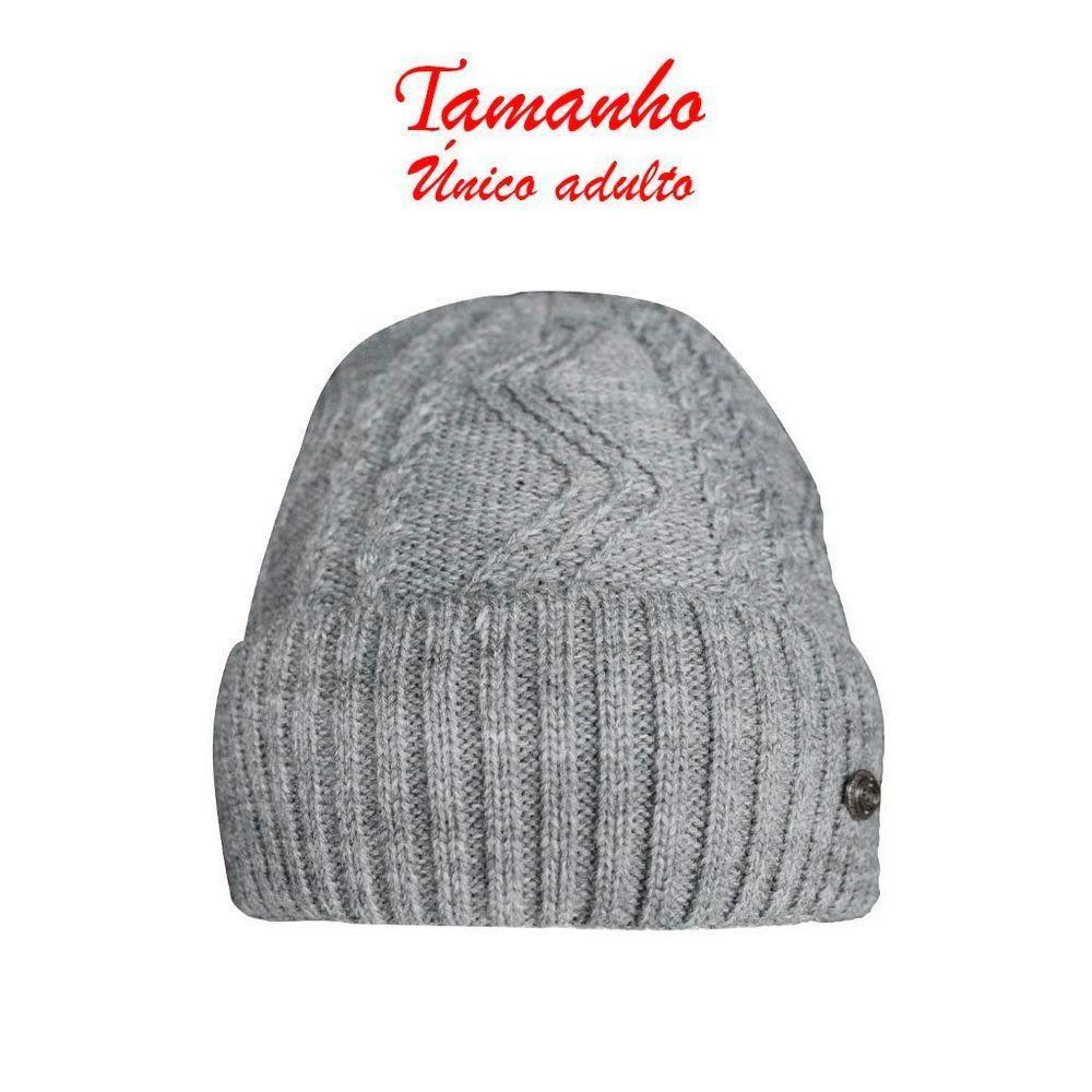 Touca Gorro Adulto Peluciada Cinza Tamanho único - 2