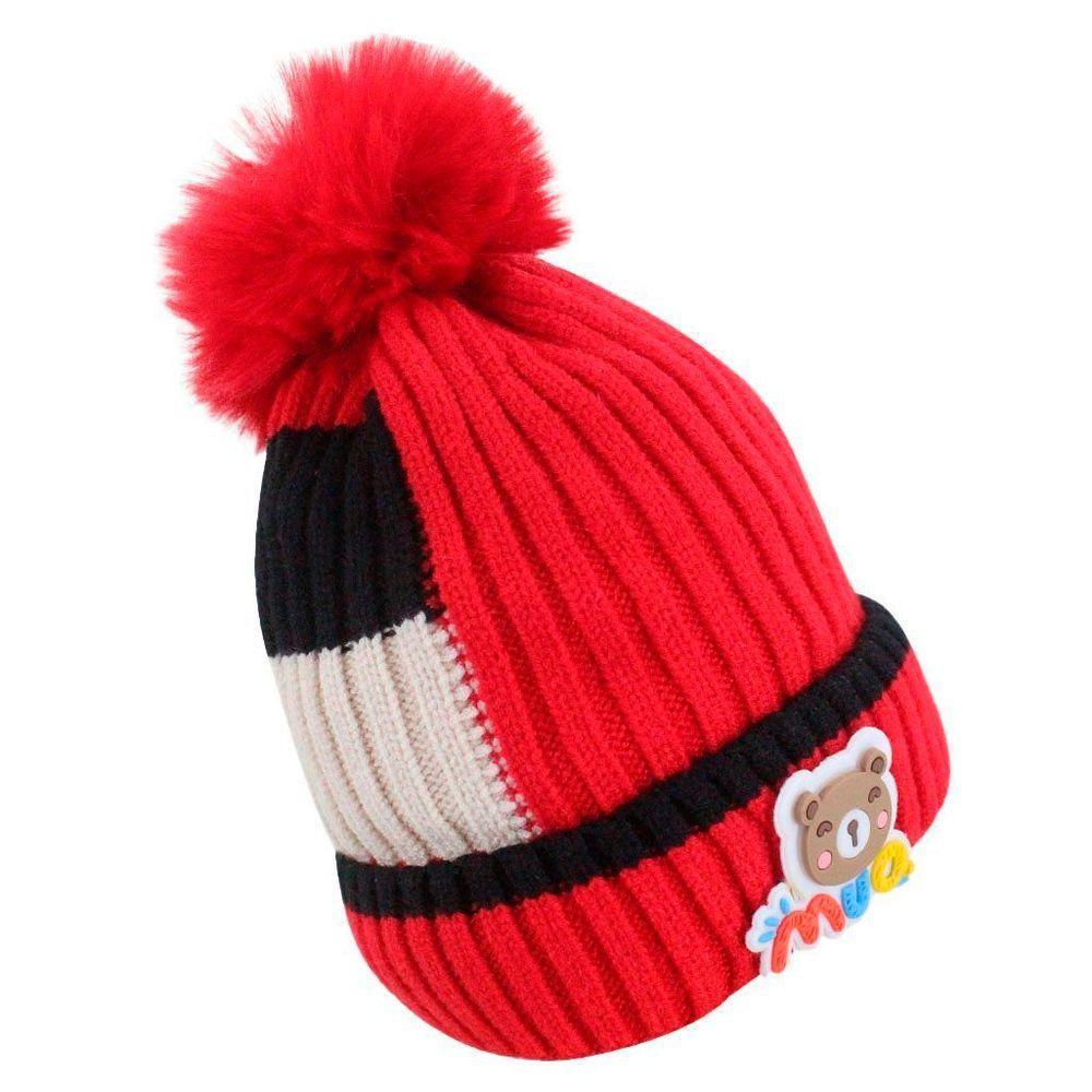 Touca Gorro Infantil Vermelha Ursinho Tamanho único - 4