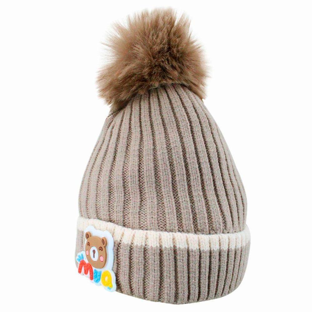 Touca Gorro Infantil Cinza Ursinho Tamanho único - 1