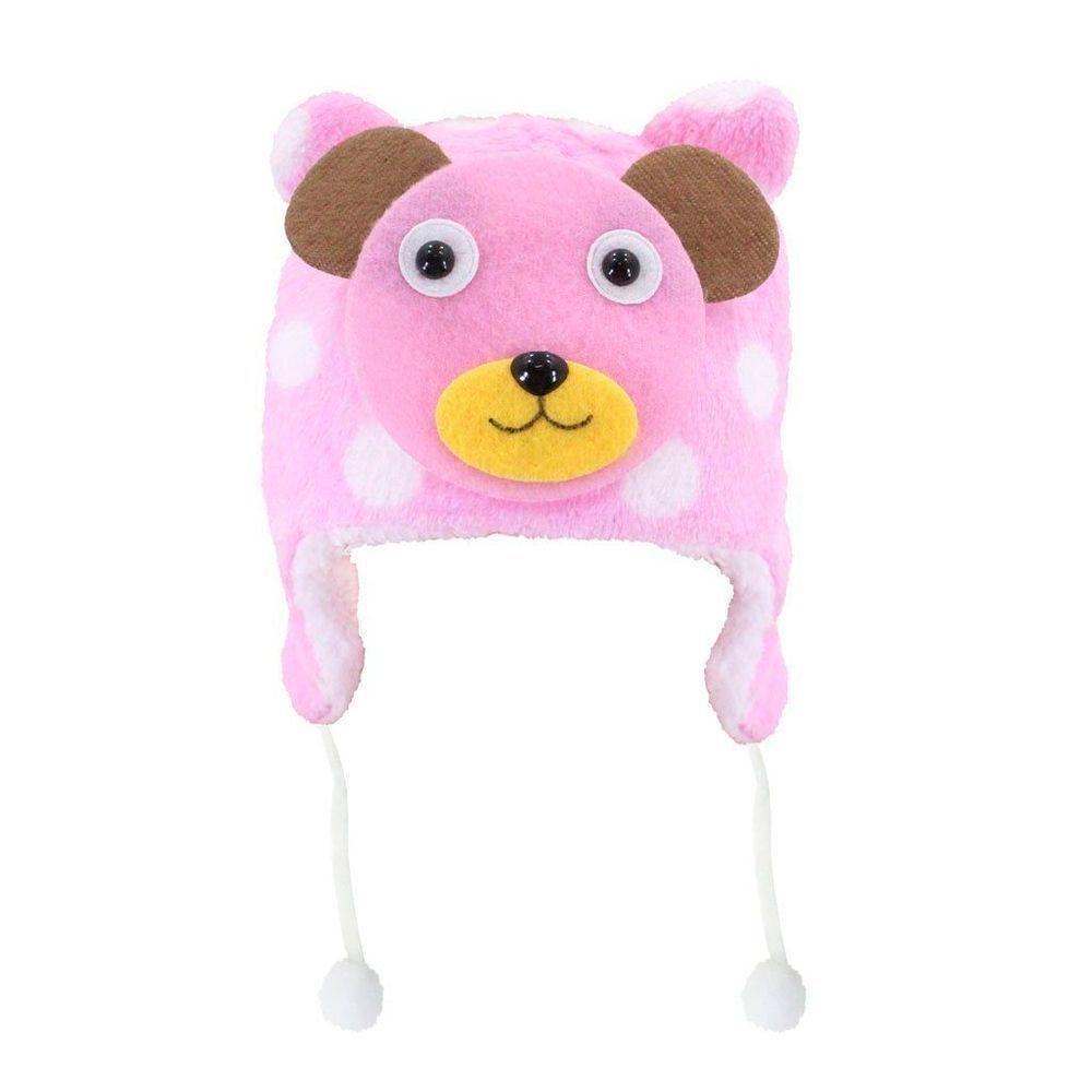 Touca Gorro Infantil Rosa Urso Tamanho único - 1