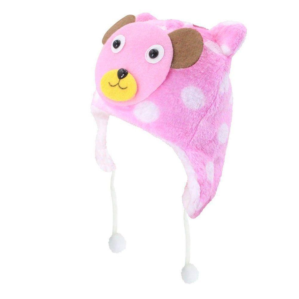 Touca Gorro Infantil Rosa Urso Tamanho único - 3