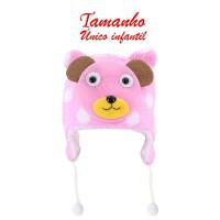 Touca Gorro Infantil Rosa Urso Tamanho único - 2
