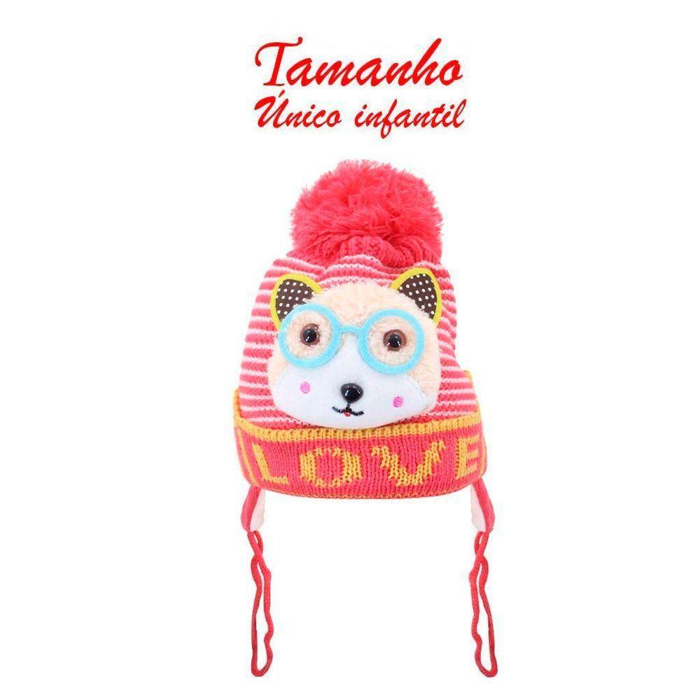 Touca Gorro Infantil Vermelha Gatinho Tamanho único - 4