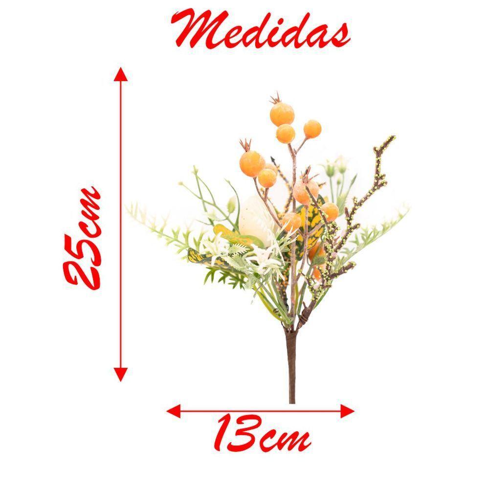Kit 8 Ramos Artificiais Com Ovinho Enfeite Decoração Páscoa 25cm - 2