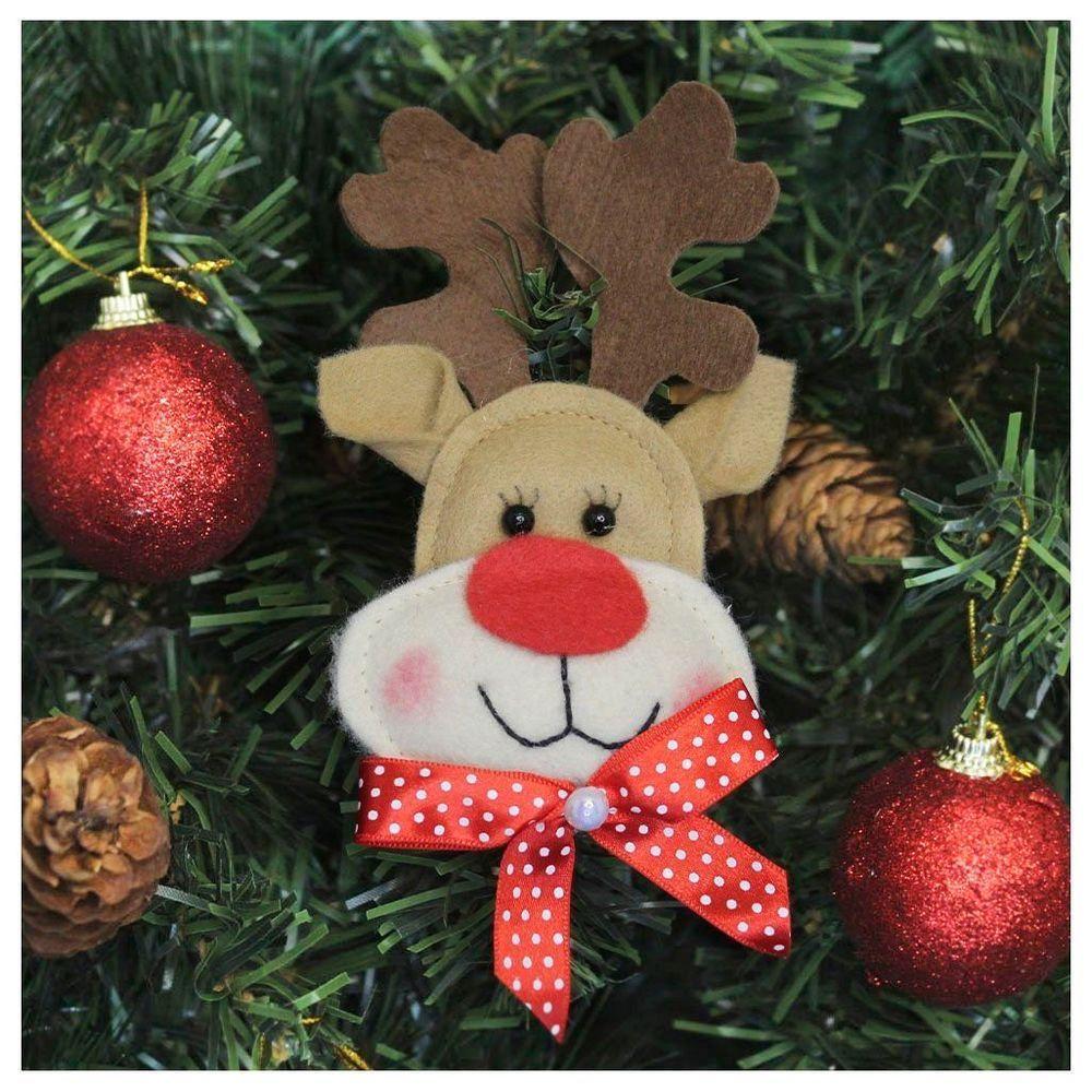 Enfeite Pendente Para árvore De Natal Rena 13cm 24 Unidades - 1