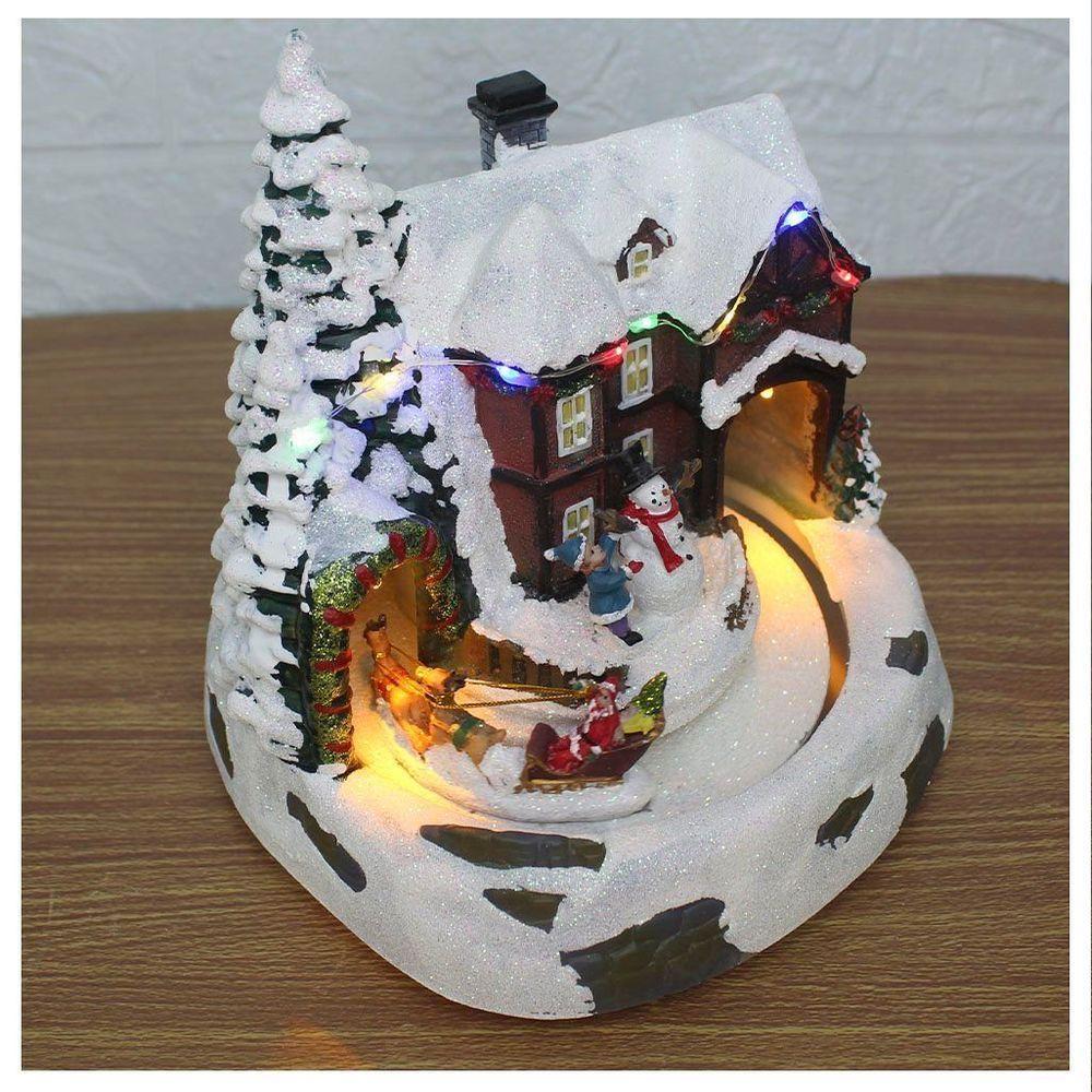 Decoração Cenário Natalino Trenó Em Movimento Com Led 21cm - 3