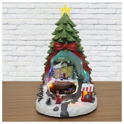 Cenário Natalino Musical Iluminado Estação De Trem Natal 33cm