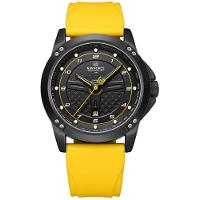 Relógio De Quartzo Masculino Casual Pulseira De Silicone Impermeavel Amarelo - 1