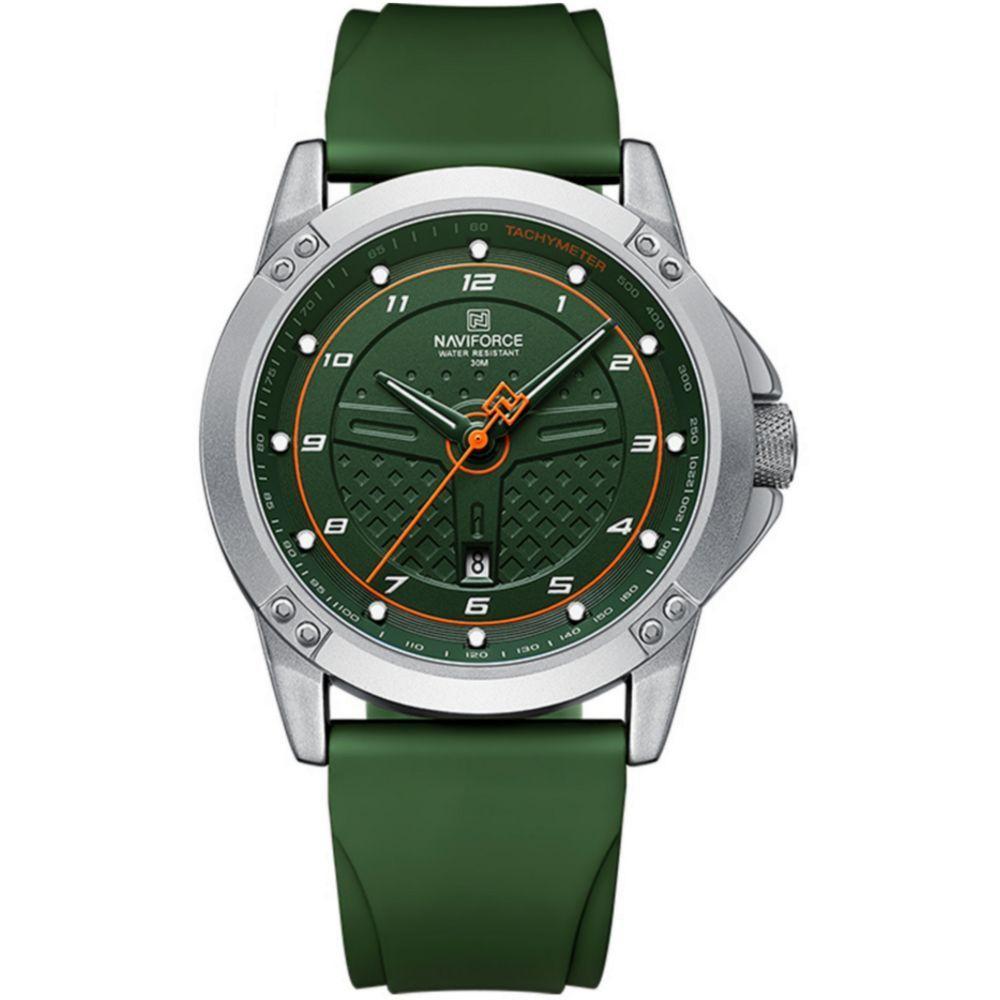 Relógio De Quartzo Masculino Casual Pulseira De Silicone Impermeavel Verde - 1