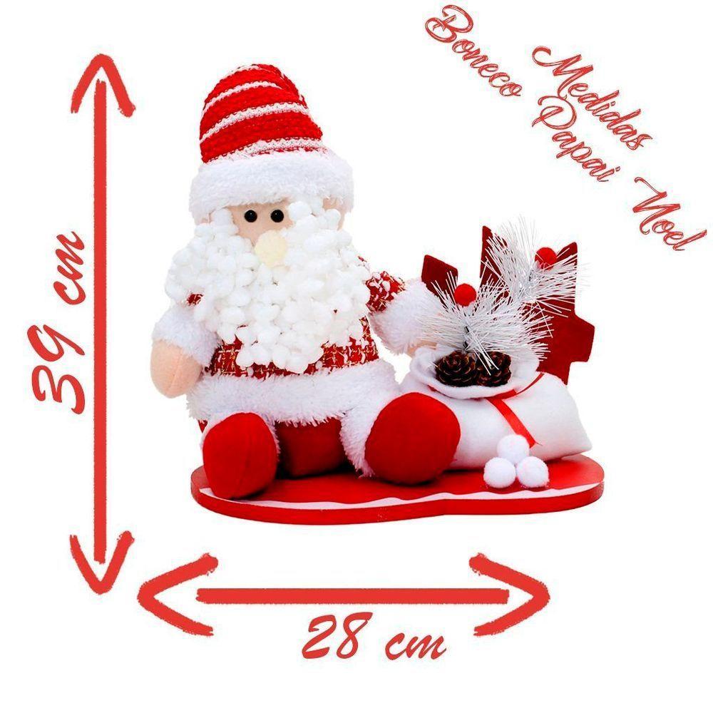 Boneco Natal Papai Noel Enfeite Tecido 39cm - 3