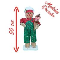 Kit 2 Bonecos De Natal Casal Biscoito Natalino 50cm - 2