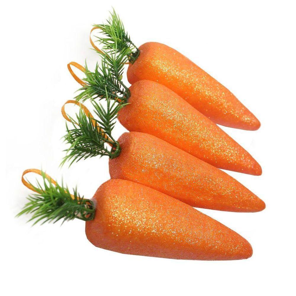 Enfeite Decorativo Páscoa 10 Cenouras Pendentes Isopor 17cm - 3