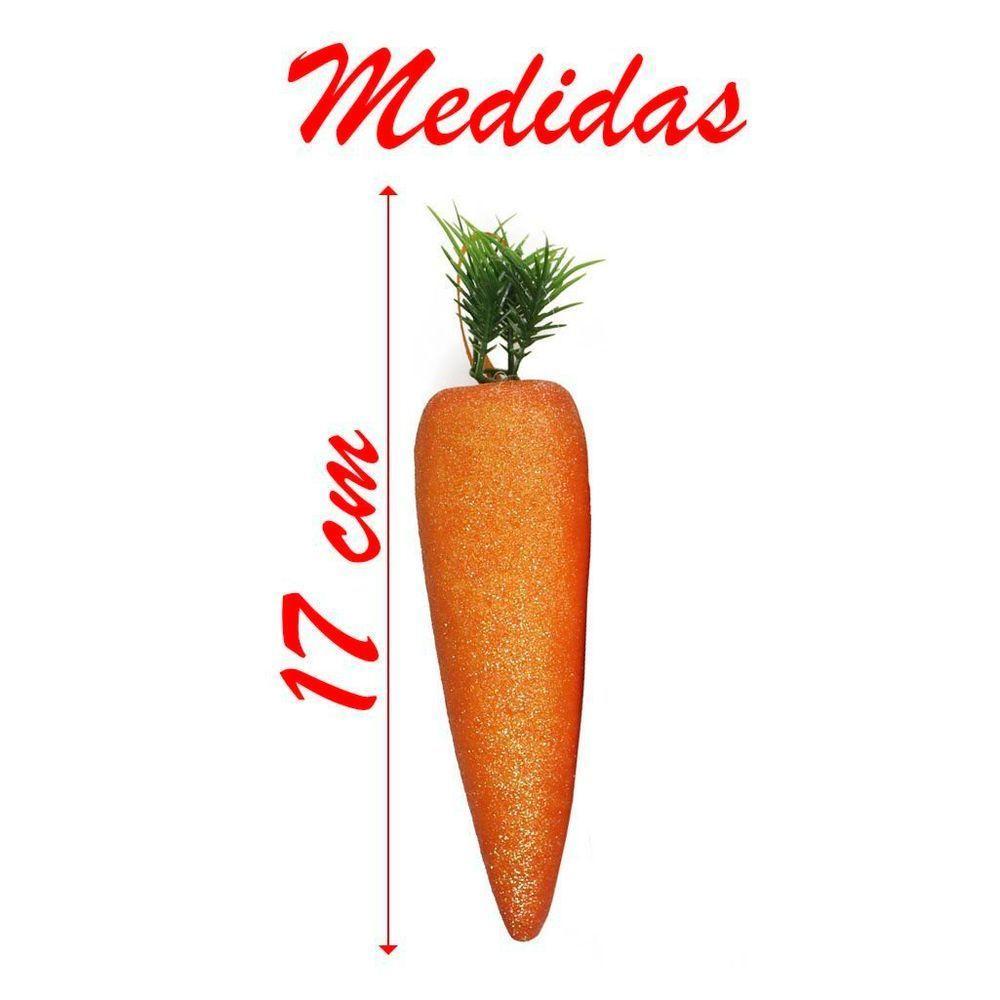 Enfeite Decorativo Páscoa 10 Cenouras Pendentes Isopor 17cm - 5