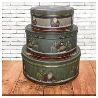 Conjunto De Latas Natalinas Papai Noel Para Doces Chocolates - 2