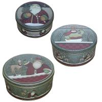 Conjunto De Latas Natalinas Papai Noel Para Doces Chocolates - 3