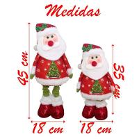 Decoração Trio Natal Papai Noel Boneco De Neve E Rena Perna Ajustável 45cm