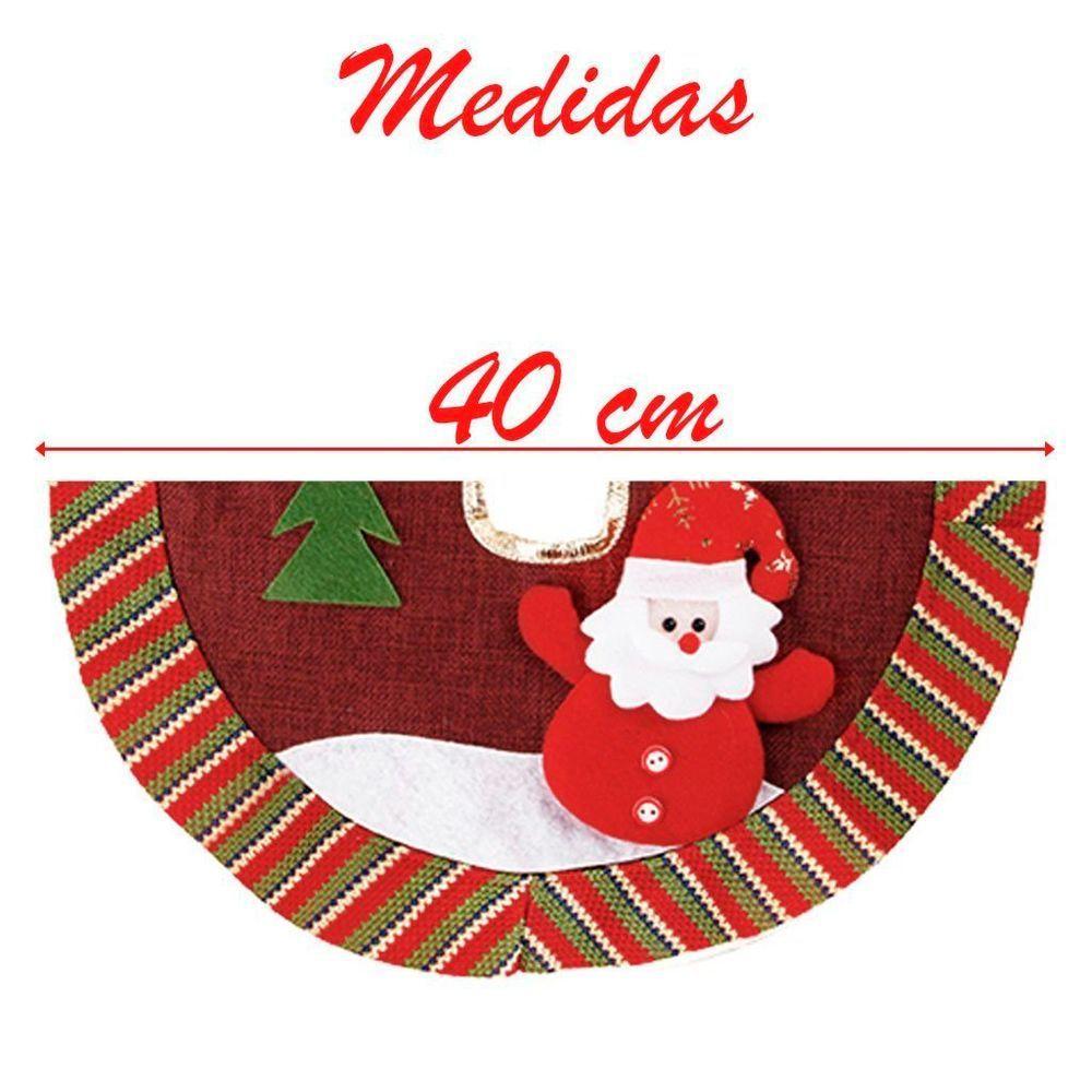 Saia Para árvore De Natal Temática Vermelha Papai Noel 40cm - 2