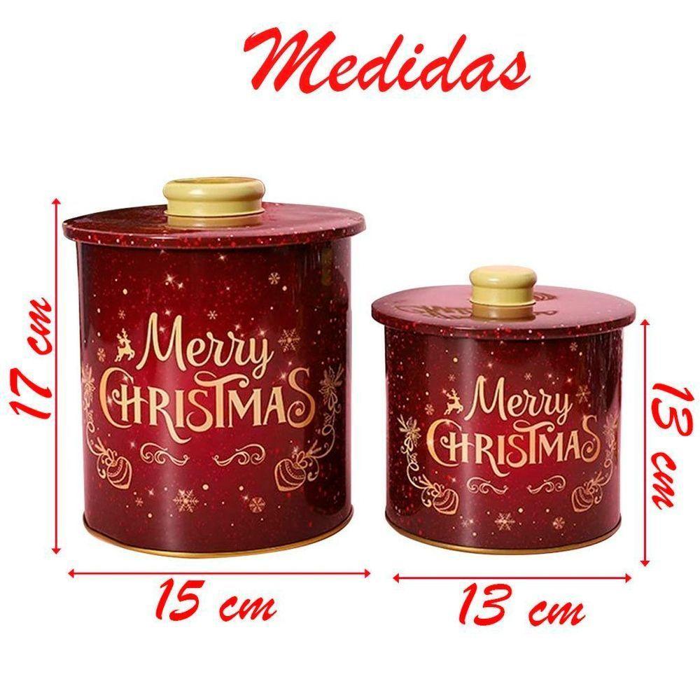 Conjunto De Latas Natalinas Para Doces Chocolates Merry Christmas - 2