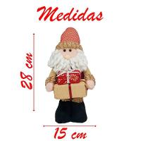 Kit 2 Bonecos Natal Boneco De Neve E Papai Noel Com Presente Natalino - 3