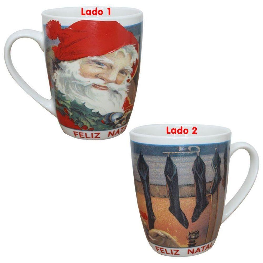 Caneca De Natal Papai Noel Feliz Natal Cerâmica 350ml - 1