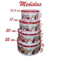 Conjunto De 4 Latas Natalinas Papai Noel Para Doces Chocolates - 3