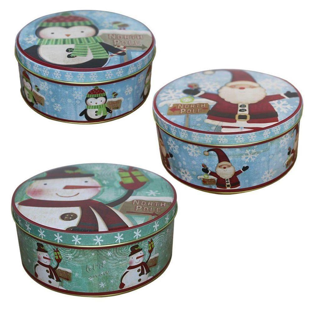 Conjunto De Latas Natalinas Turma Do Polo Norte Para Doces Chocolates - 4