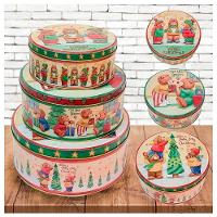 Conjunto De Latas Natalinas Ursinhos Feliz Natal Para Doces Chocolates - 1