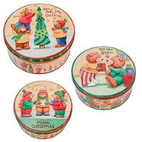 Conjunto De Latas Natalinas Ursinhos Feliz Natal Para Doces Chocolates - 4