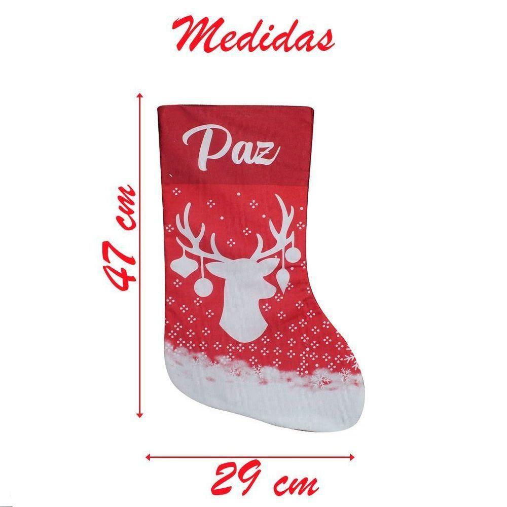 Dupla De Bota Meia Enfeite Natalino Temático 47cm - 2