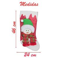 Bota Meia Natalina Decoração Boneco De Neve Tecido 46cm - 2