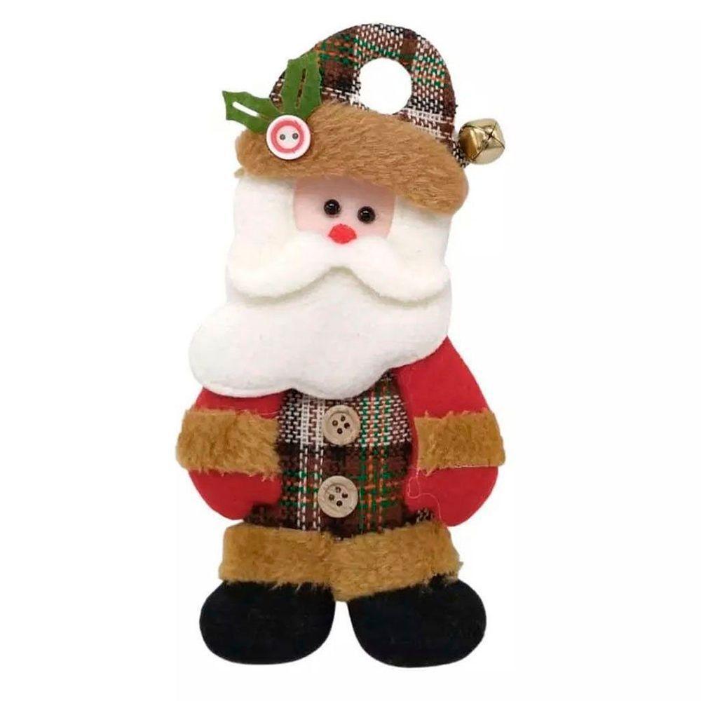 Enfeite árvore Natal Pendente Papai Noel Com Guizo 18cm - 1