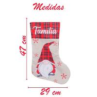 Trio De Bota Meia Enfeite Natalino Xadrez Temático 47cm - 3