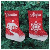 Dupla De Bota Meia Enfeite Natalino Temático 47cm - 1