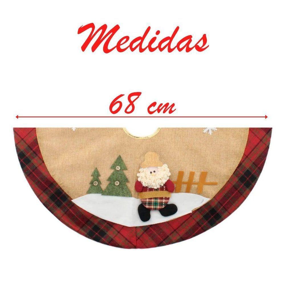 Saia Para árvore De Natal Temática Papai Noel 68cm - 2