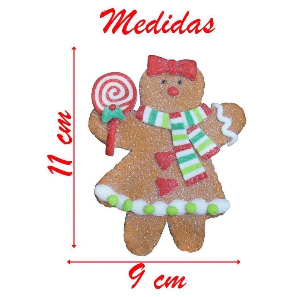 Kit 2 Enfeites Pendente Para árvore De Natal Biscoito Ginger 11cm - 2