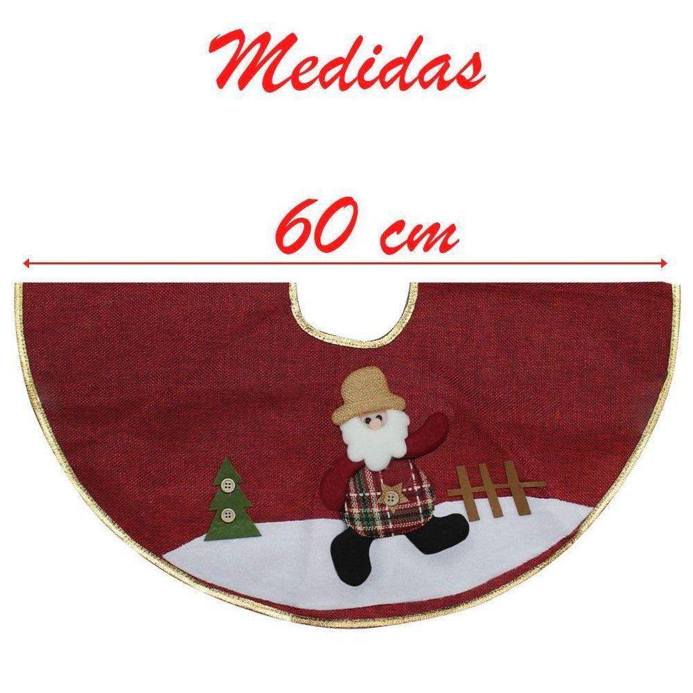 Saia Para árvore De Natal Temática Papai Noel 60cm - 2