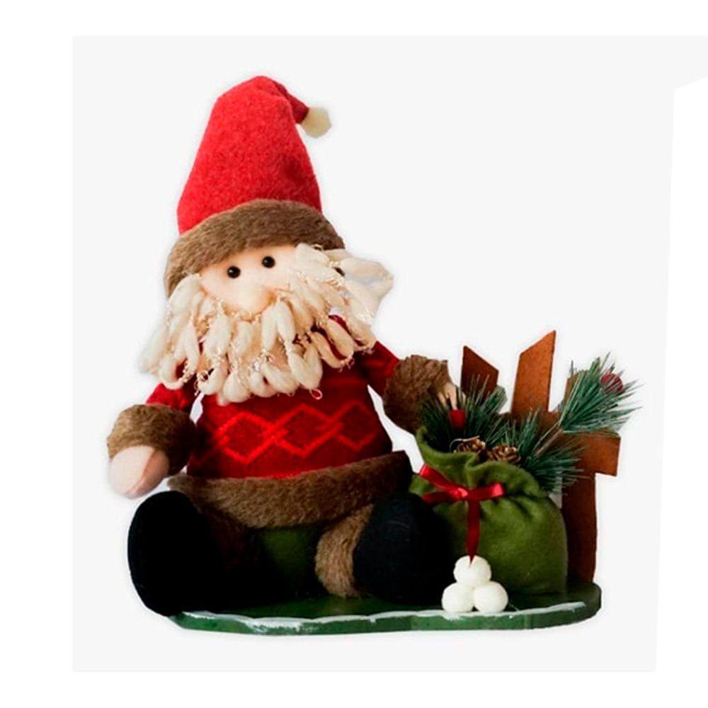 Decoração Boneco Natal Papai Noel Tecido Natalino 25cm - 1