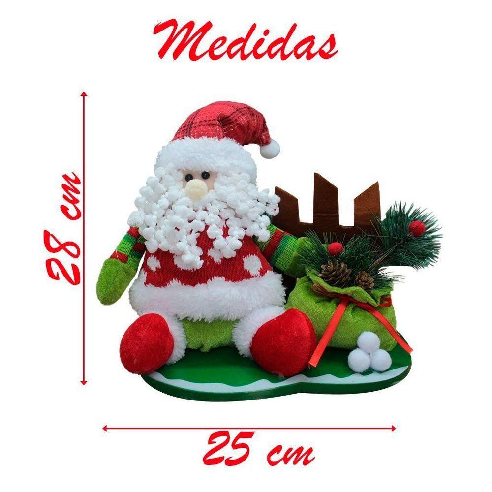 Decoração Boneco Natal Papai Noel Tecido Natalino 28cm - 3